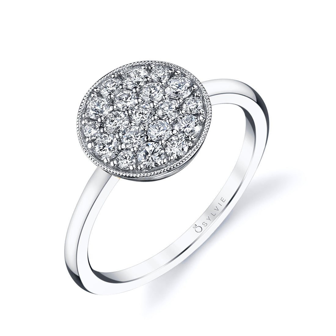Modern Two-Tone Round Brilliant Diamond Ring