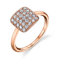 Modern Square Pave Diamond Ring in Rose Gold
