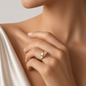 White Gold Pearl and Diamond Ring