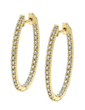 Diamond Hoop Earrings - 20X29 MM - 0.90 Carats