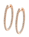 Diamond Hoop Earrings - 20X29 MM - 0.90 Carats