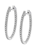 Diamond Hoop Earrings - 20X29 MM - 0.90 Carats