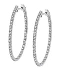 Diamond Hoop Earrings - 22X40MM - 1.30 Carats