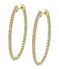 Diamond Hoop Earrings - 22X40MM - 1.30 Carats