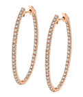 Diamond Hoop Earrings - 22X40MM - 1.30 Carats