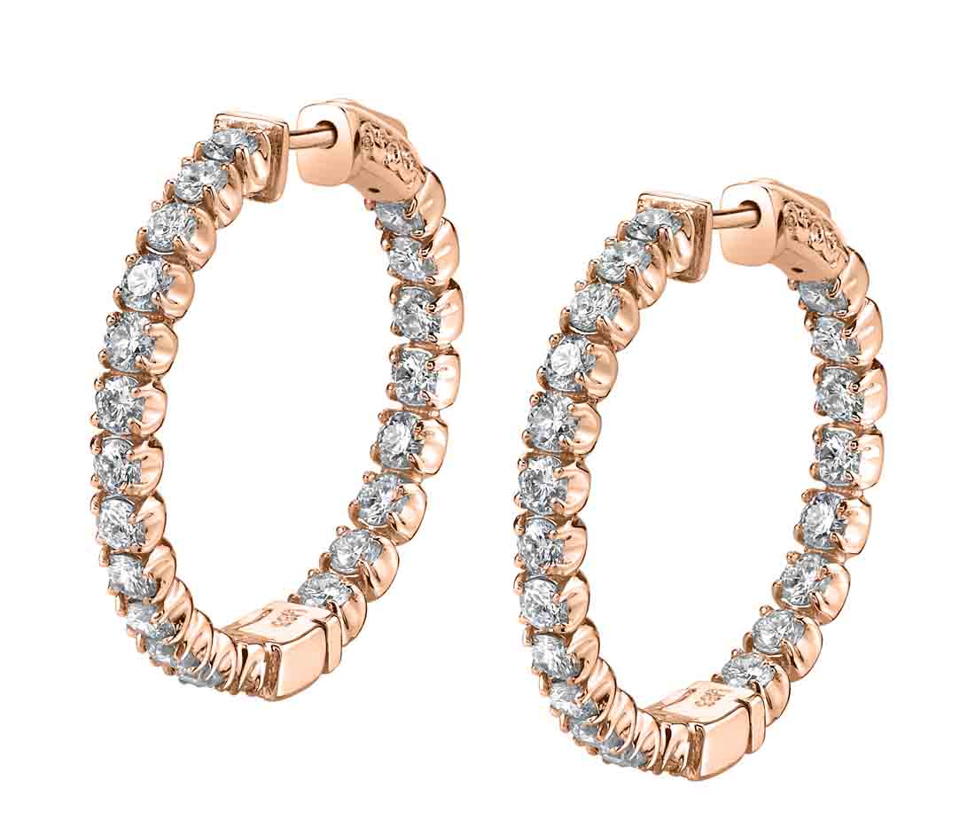Diamond Hoop Earrings - 22MM - 1.70 Carats