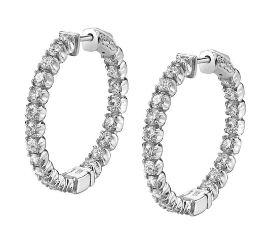 Diamond Hoop Earrings - 25MM - 2.20 Carats