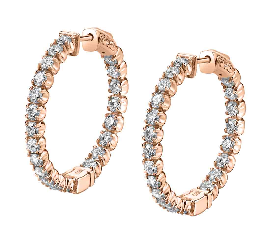 Diamond Hoop Earrings - 25MM - 2.20 Carats