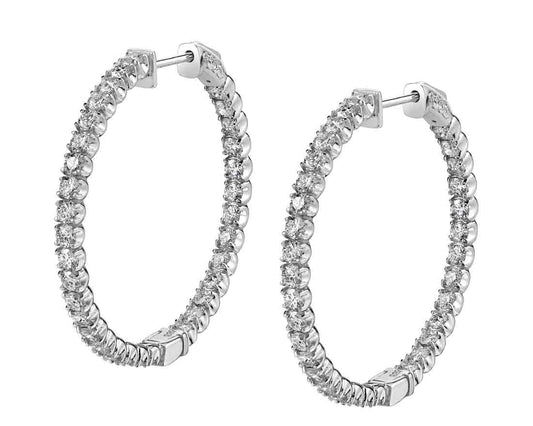 Diamond Hoop Earrings - 35MM - 3.60 Carats