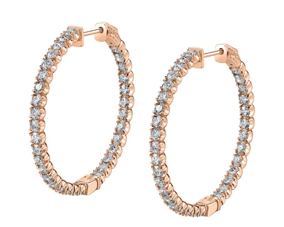Diamond Hoop Earrings - 35MM - 3.60 Carats