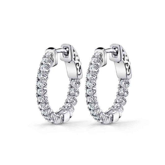 Diamond Huggie Earrings - 19MM - .70 Carats