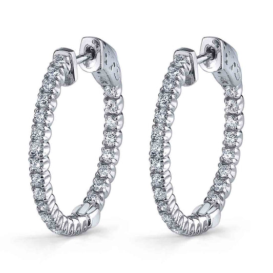Diamond Hoop Earrings - 24MM - 1 Carat