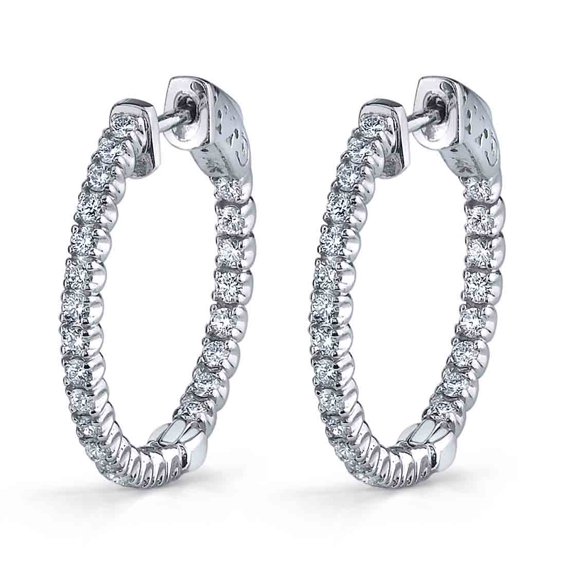 Diamond Hoop Earrings - 24MM - 1 Carat