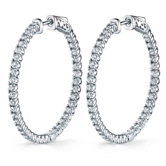 Diamond Hoop Earrings - 35MM - 1.50 Carats