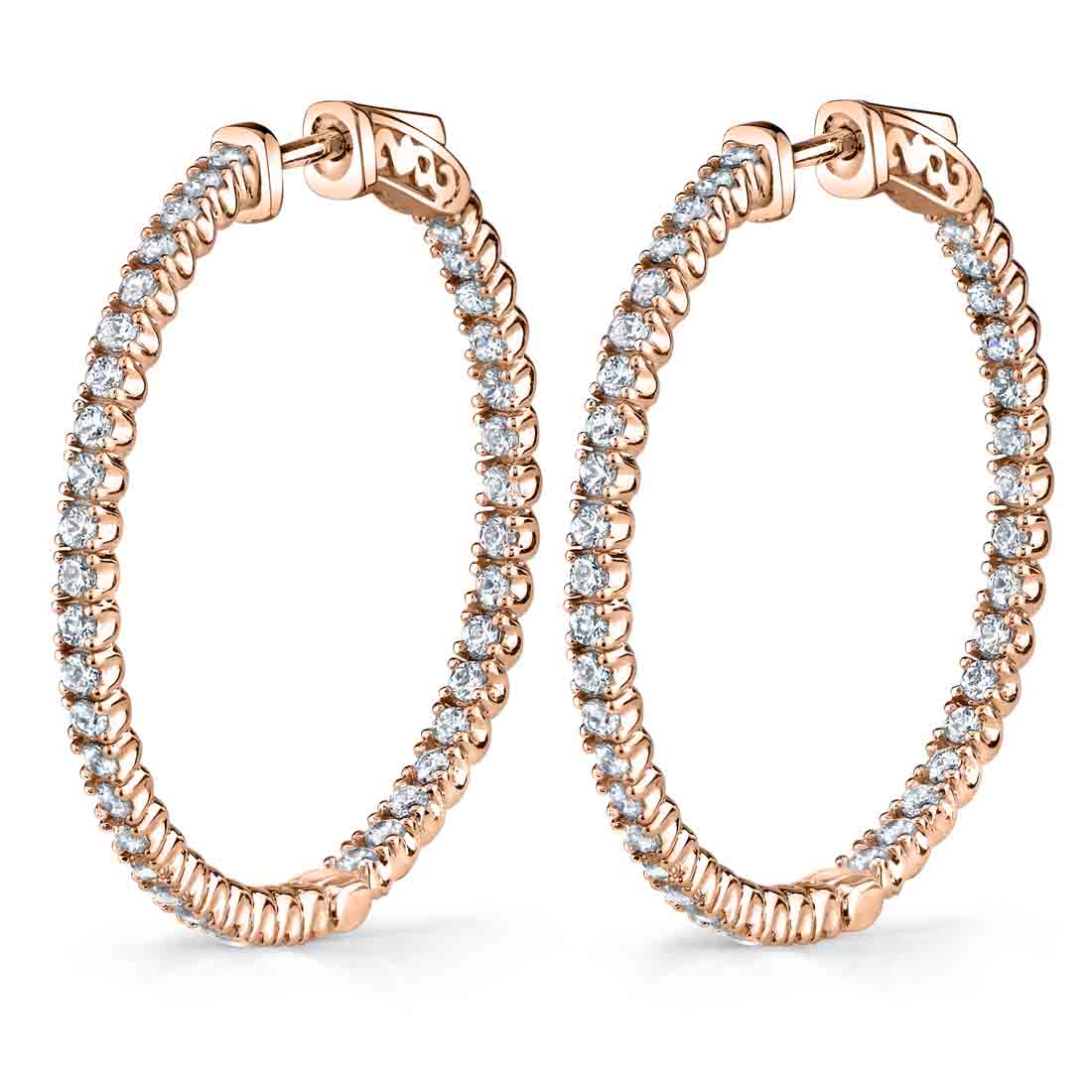 Diamond Hoop Earrings - 35MM - 1.50 Carats