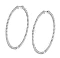 Thin Diamond Hoop Earrings - 44MM - 2.50 Carats