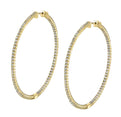 Thin Diamond Hoop Earrings - 44MM - 2.50 Carats