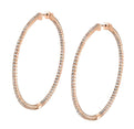 Thin Diamond Hoop Earrings - 44MM - 2.50 Carats