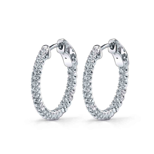 Diamond Huggie Earrings - 19MM - 0.40 Carats