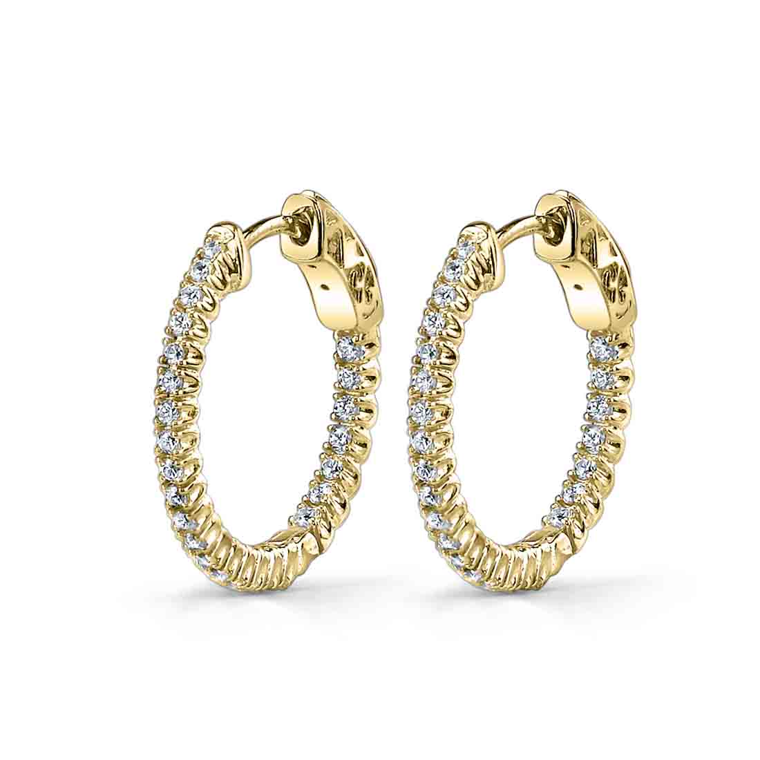 Diamond Huggie Earrings - 19MM - 0.40 Carats