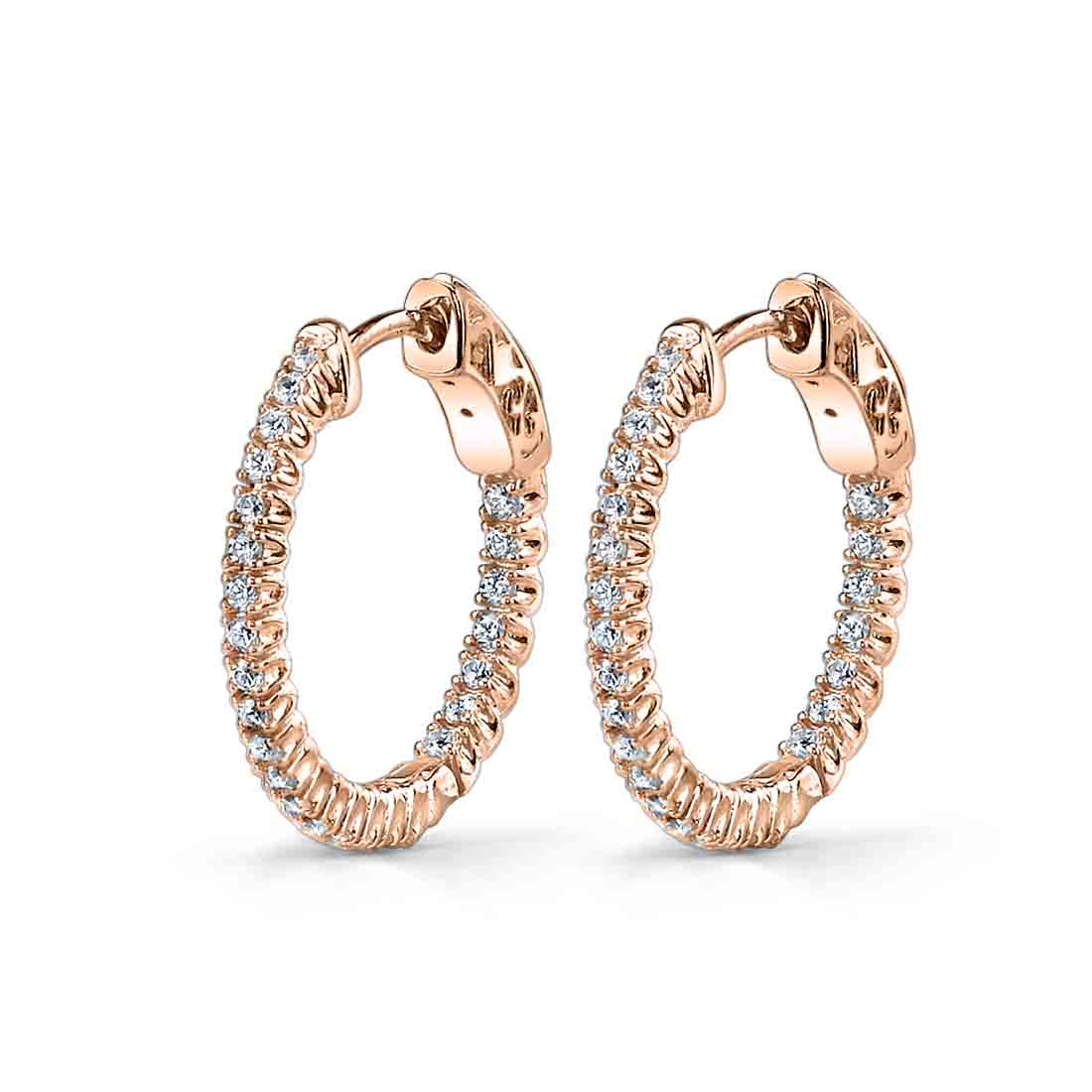 Diamond Huggie Earrings - 19MM - 0.40 Carats