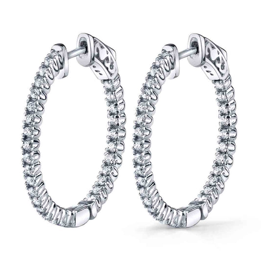 Diamond Hoop Earrings - 27MM - 0.60 Carats