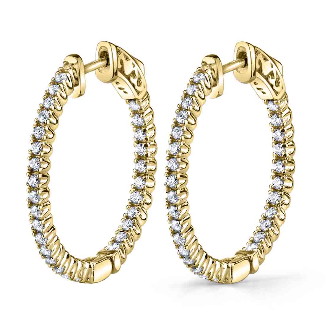 Diamond Hoop Earrings - 27MM - 0.60 Carats