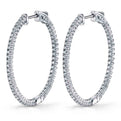 Large Diamond Hoop Earrings - 35MM - 1 Carat