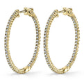 Large Diamond Hoop Earrings - 35MM - 1 Carat