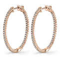 Large Diamond Hoop Earrings - 35MM - 1 Carat
