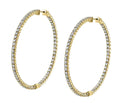 Thin Diamond Hoop Earrings - 50MM - 1.50 Carats