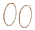 Thin Diamond Hoop Earrings - 50MM - 1.50 Carats