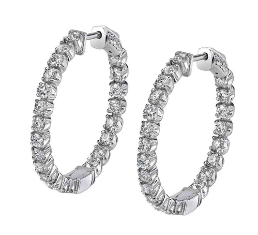 Diamond Hoop Earrings - 27MM - 1.50 Carats