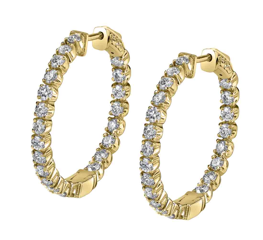 Diamond Hoop Earrings - 27MM - 1.50 Carats