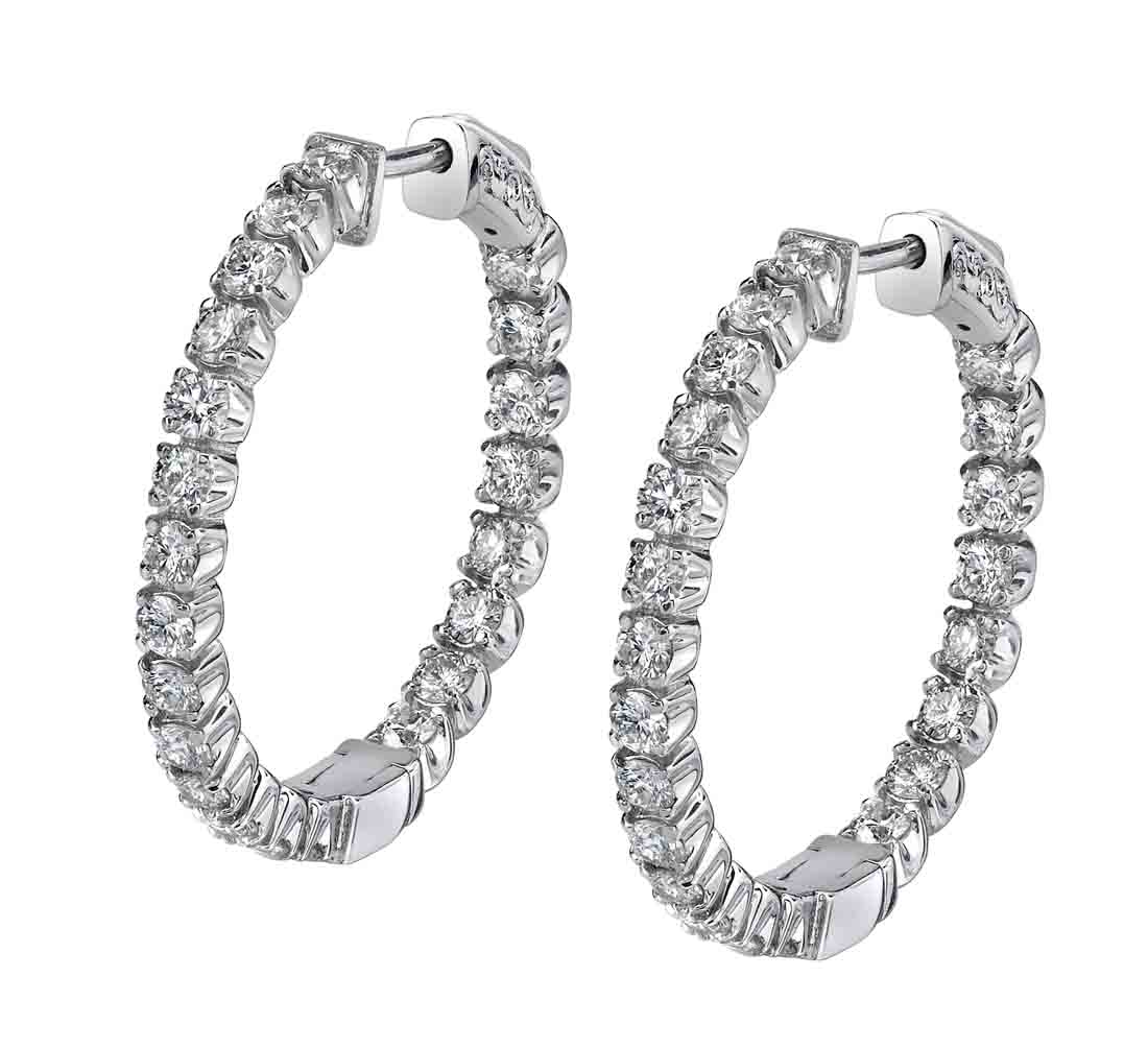 Diamond Hoop Earrings - 27MM - 1.50 Carats