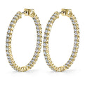 Large Diamond Hoop Earrings - 35MM - 2.25 Carats