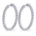 Large Diamond Hoop Earrings - 35MM - 2.25 Carats