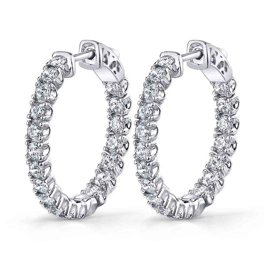 Thick Diamond Huggie Earrings - 25MM - 3 Carats