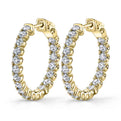 Thick Diamond Huggie Earrings - 25MM - 3 Carats