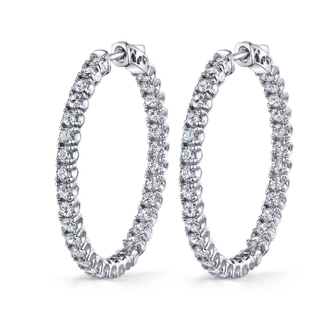 Diamond Hoop Earrings - 32MM - 4.65 Carats