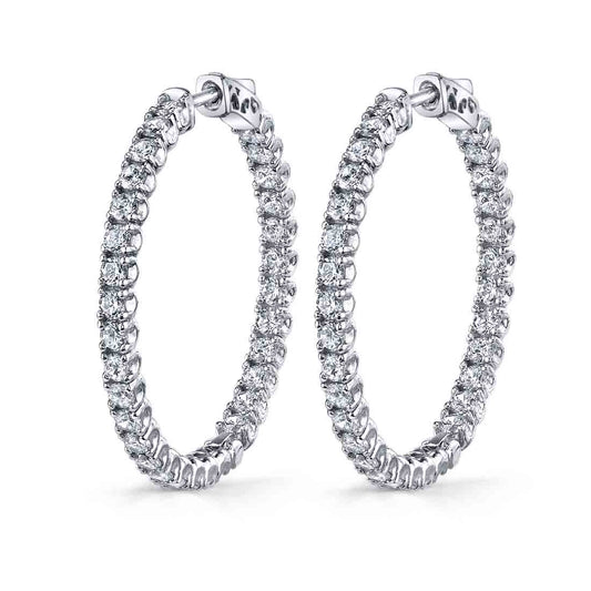 Diamond Hoop Earrings - 32MM - 4.65 Carats