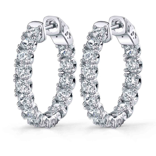 Extra Thick Diamond Huggie Earrings - 25MM - 3.40 Carats