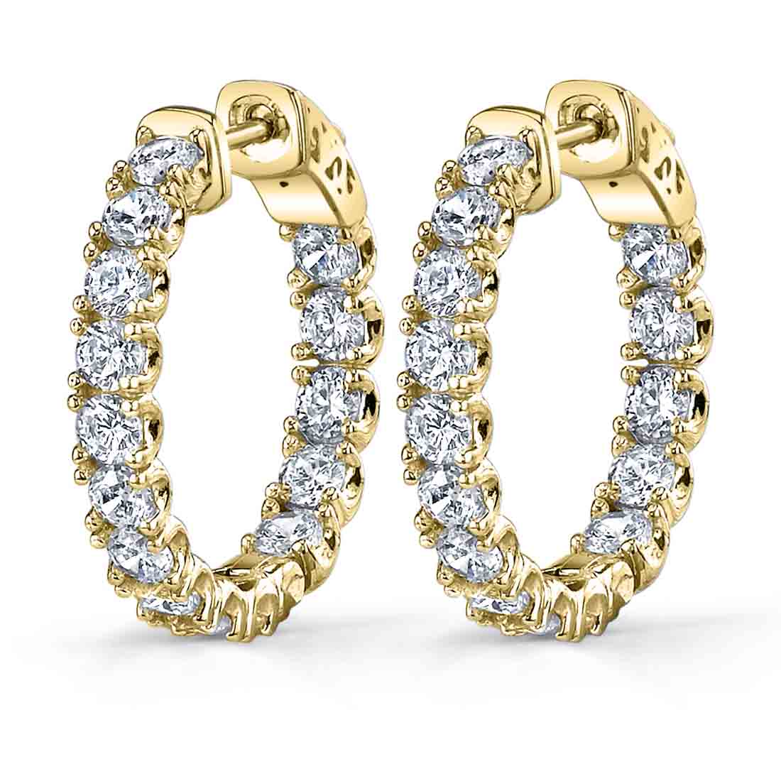 Extra Thick Diamond Huggie Earrings - 25MM - 3.40 Carats