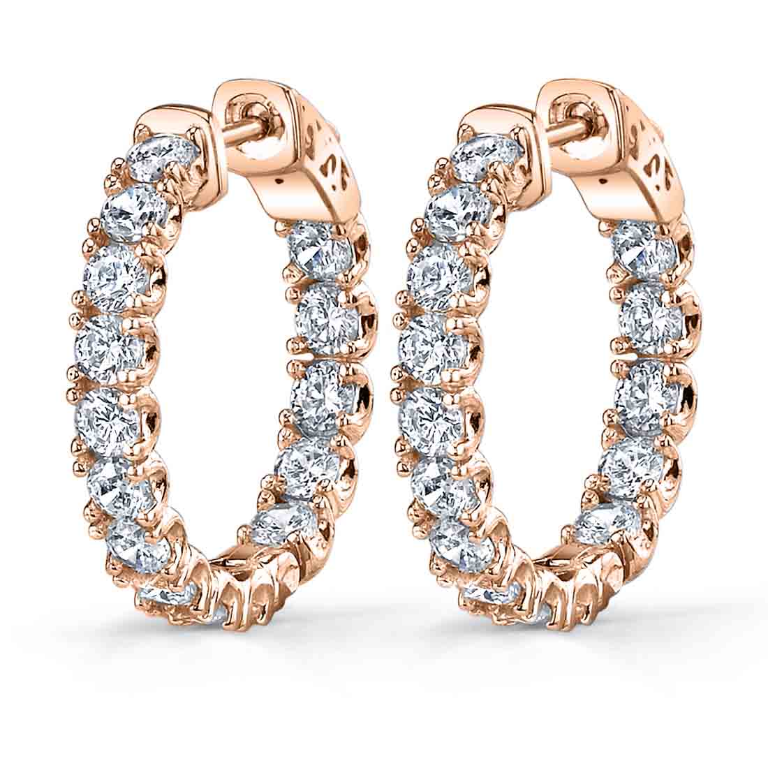 Extra Thick Diamond Huggie Earrings - 25MM - 3.40 Carats