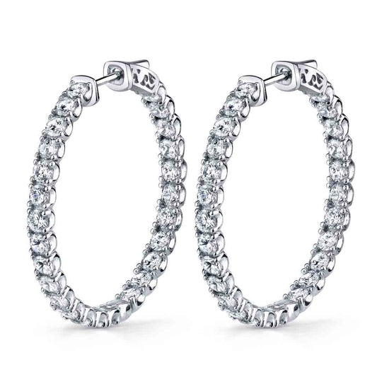 Diamond Hoop Earrings - 35MM - 5.20 Carats