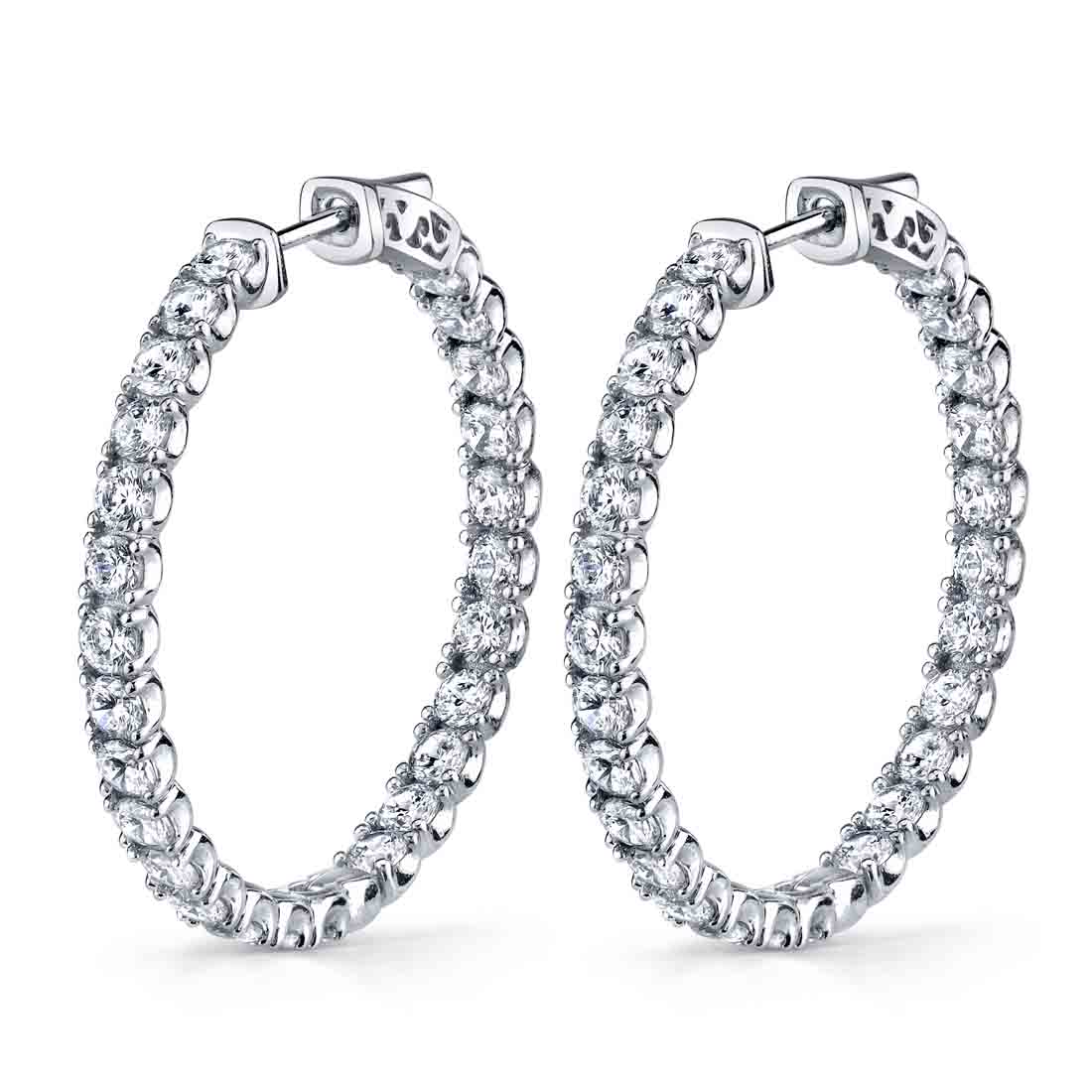Diamond Hoop Earrings - 35MM - 5.20 Carats
