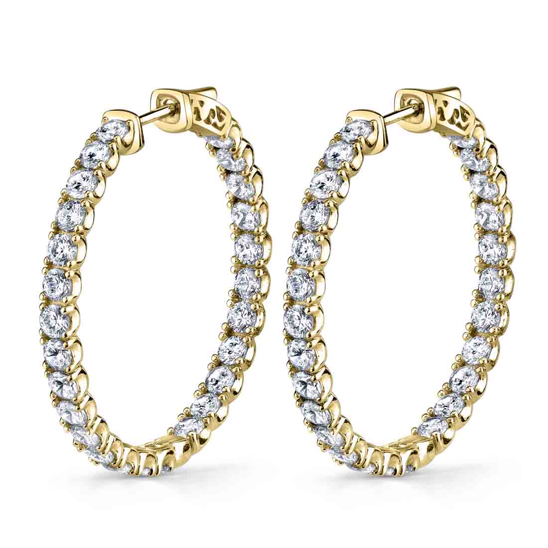 Diamond Hoop Earrings - 35MM - 5.20 Carats