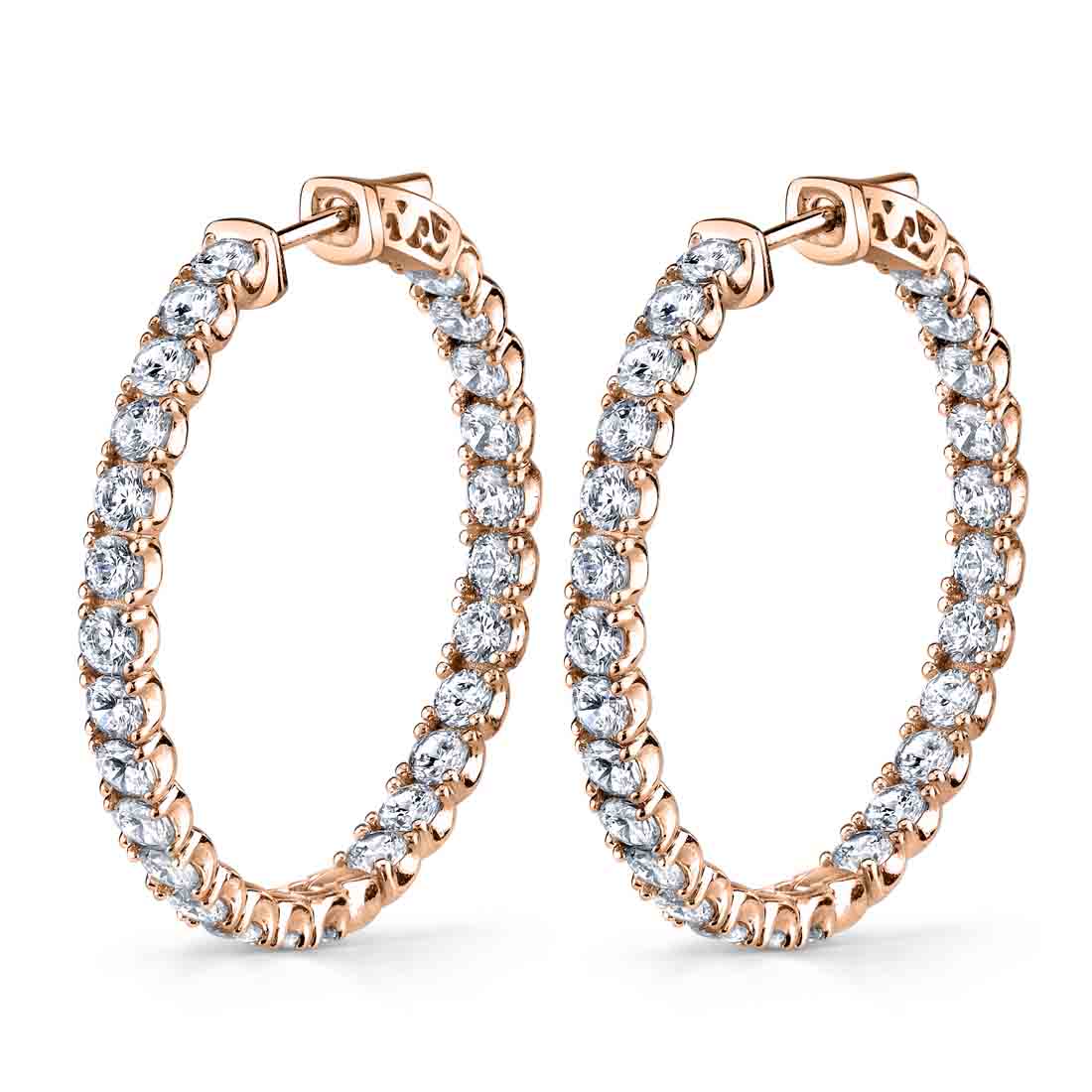 Diamond Hoop Earrings - 35MM - 5.20 Carats