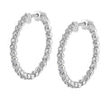Single Prong Diamond Hoop Earrings - 24MM - 1.30 Carats