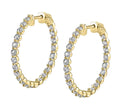 Single Prong Diamond Hoop Earrings - 24MM - 1.30 Carats